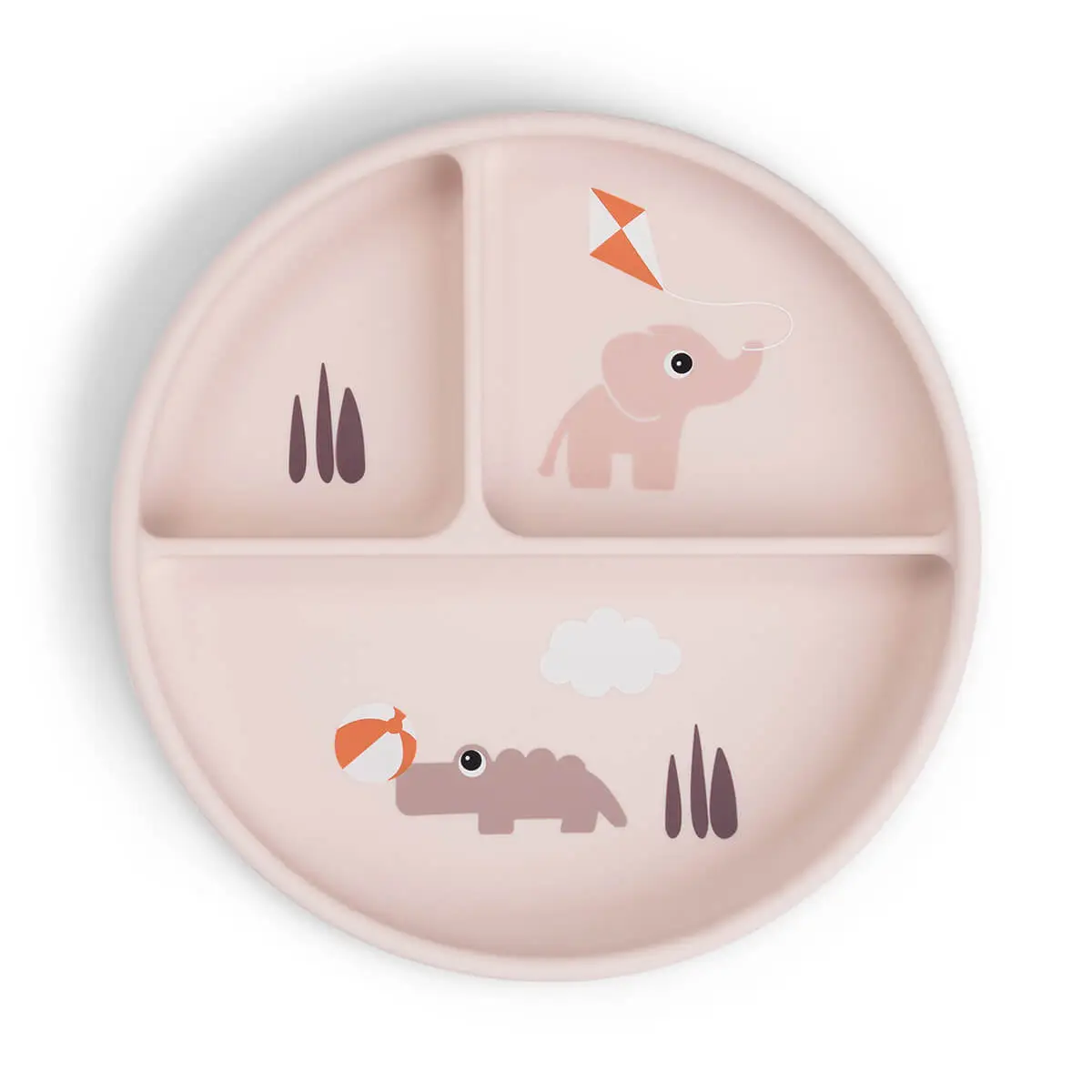 DONE BY DEER Stick and stay jídelní talíř Playground - růžový