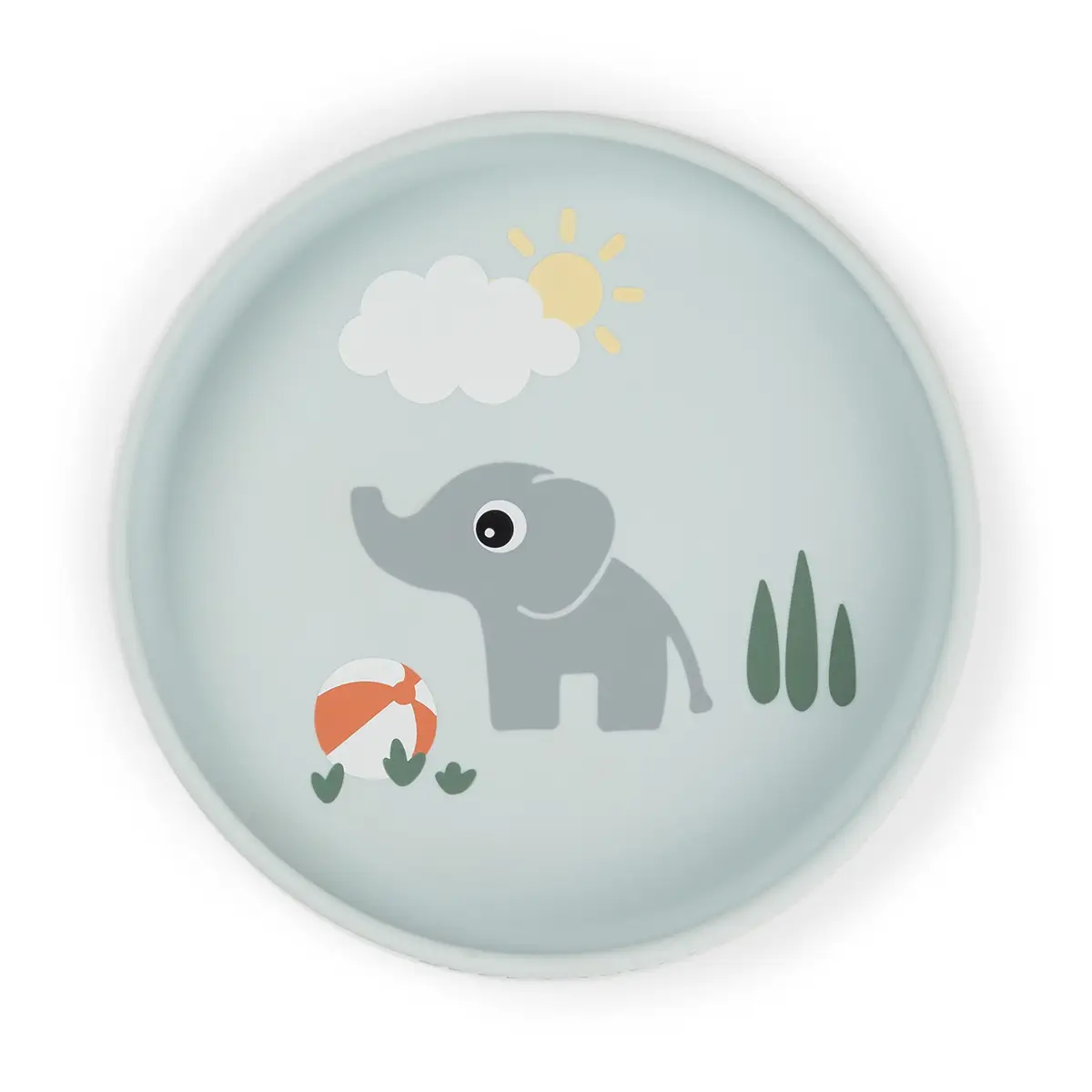 DONE BY DEER Stick and stay silikónový tanier Playground - modrý