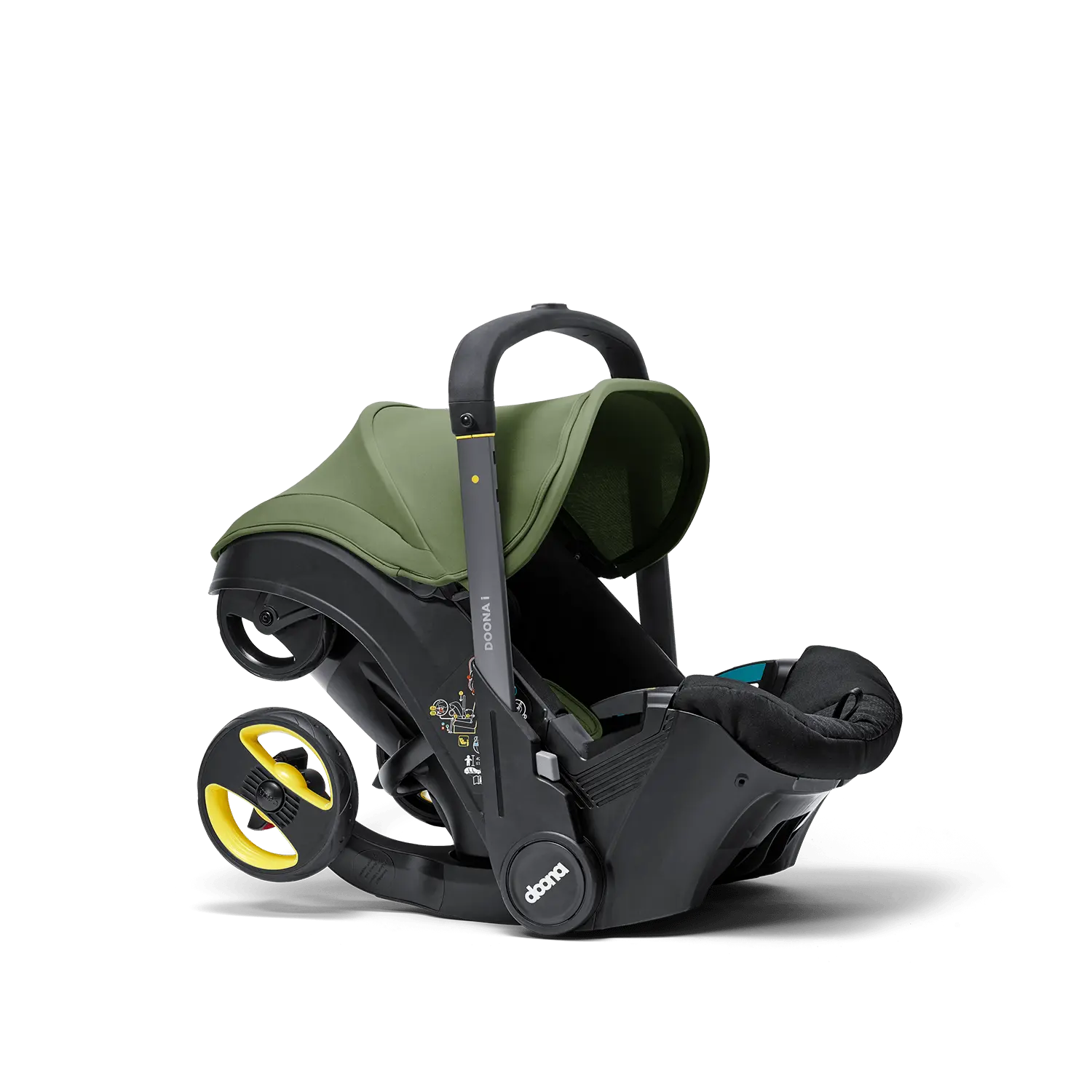Doona I Autosedačka s integrovaným podvozkom Desert Green