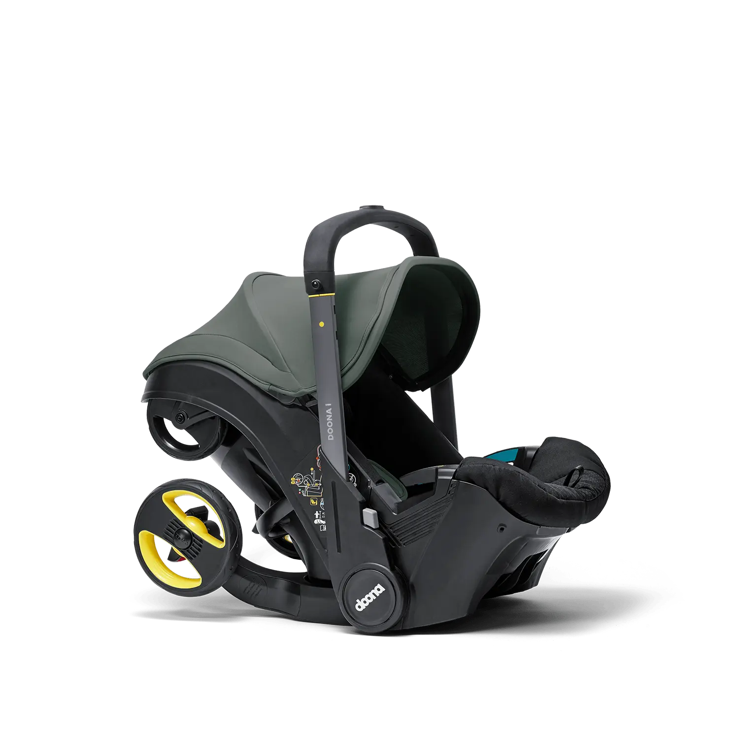 Doona I Autosedačka s integrovaným podvozkom Slate Green