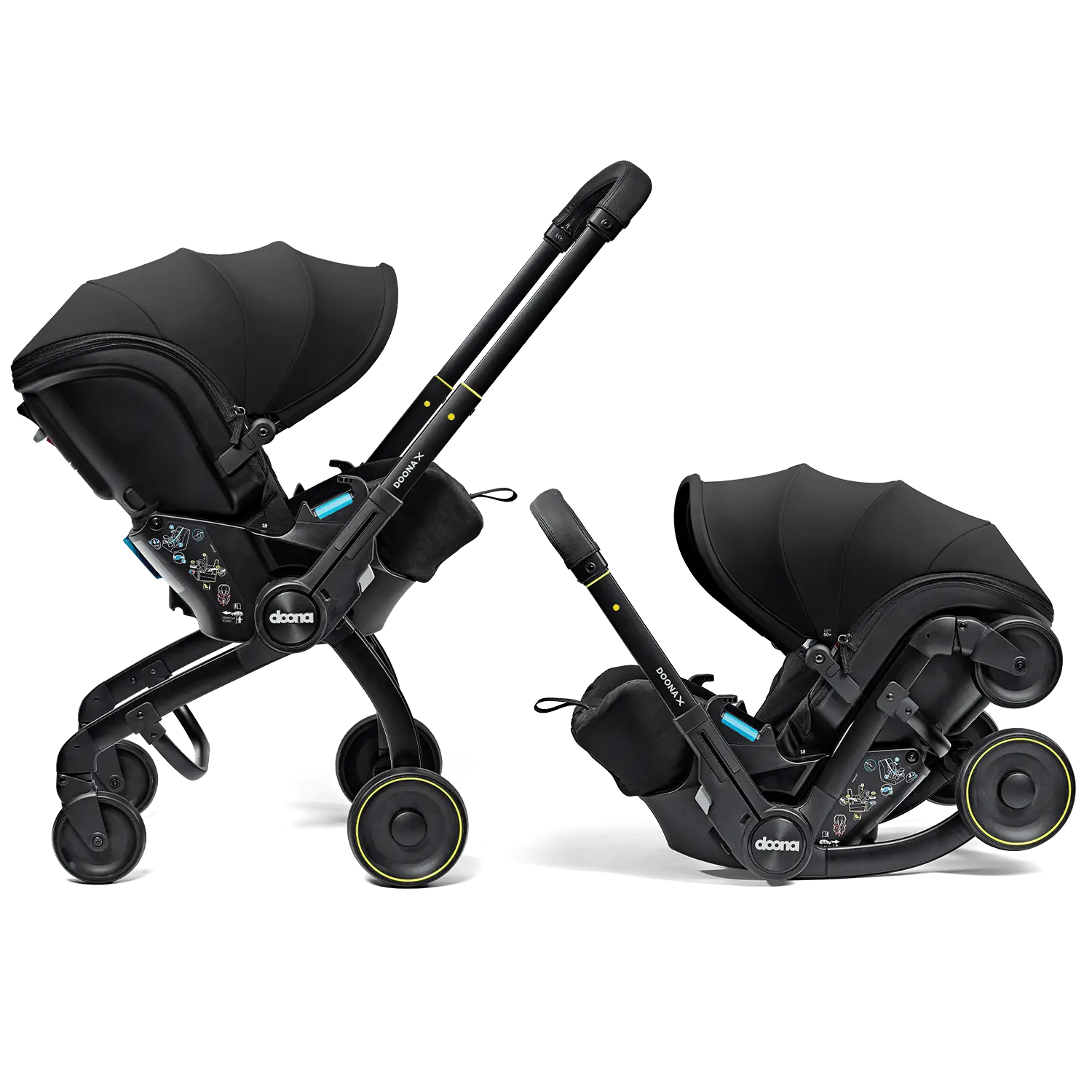 Doona X Autosedačka s integrovaným podvozkom Nitro Black