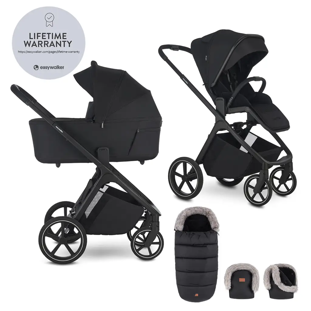 EASYWALKER Set kočík 2v1 Zoey Go Pure Black XL s príslušenstvom