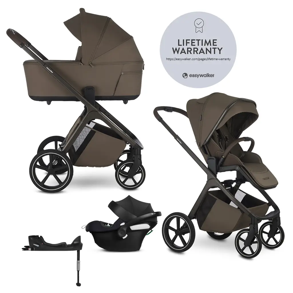 EASYWALKER Set kočík 4v1 Zoey Go Chestnut Brown + CBX Aton B2 i-Size + CYBEX Base One