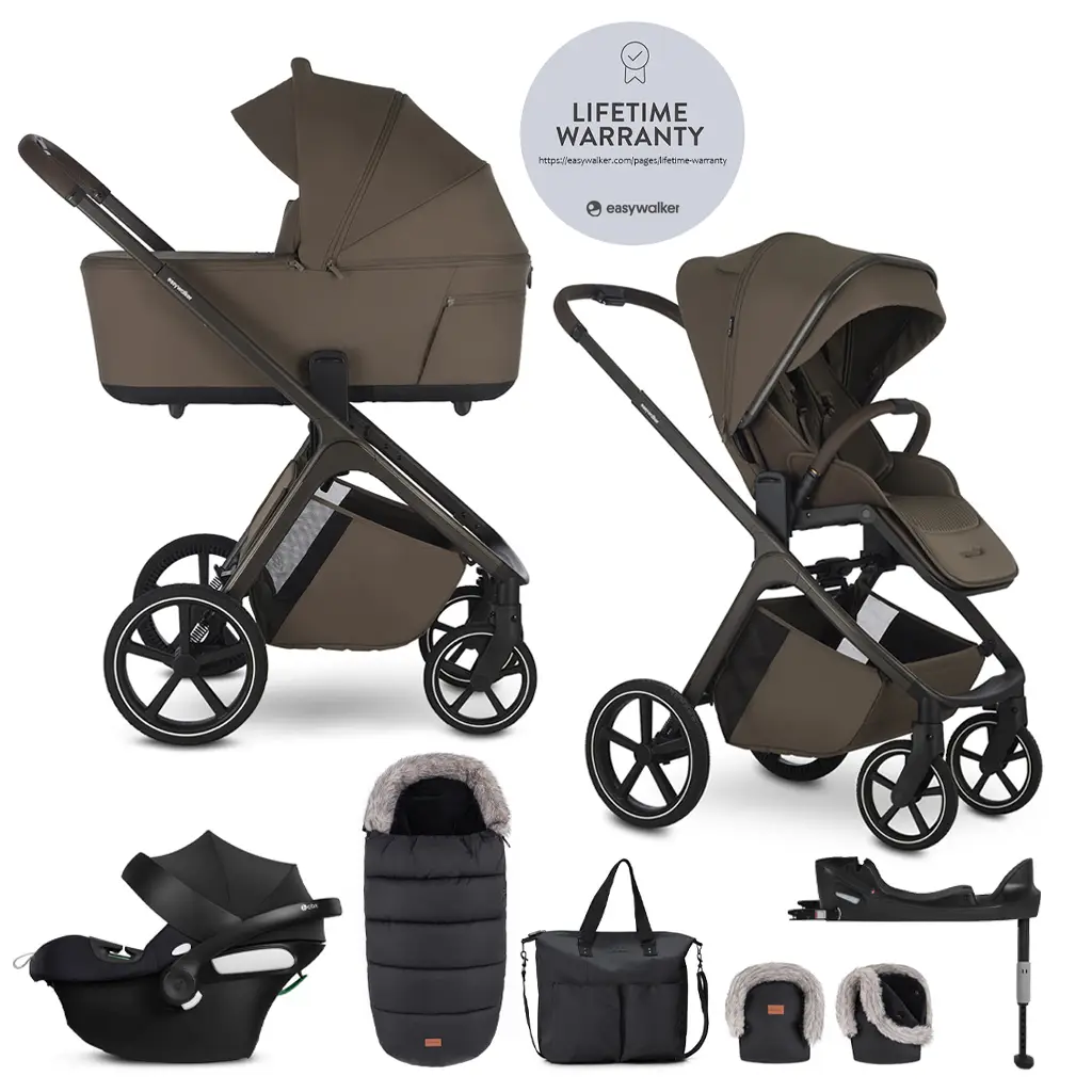 EASYWALKER Set kočík 4v1 Zoey Go Chestnut Brown XXL Limited + CBX Aton B2 i-Size + Cybex Base One