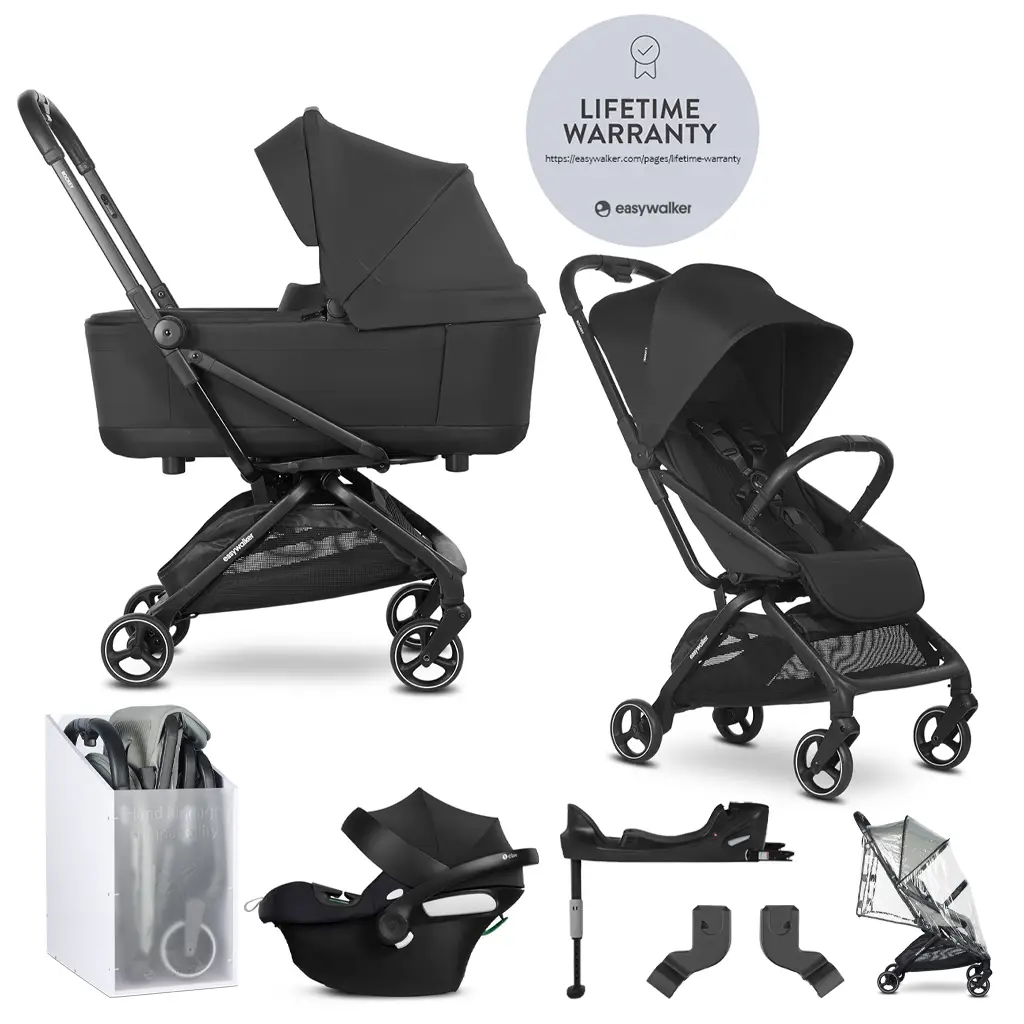 EASYWALKER SET Kočík kombinovaný 4v1 Rockey S Pure Black + CYBEX Aton B2 i-Size + základňa