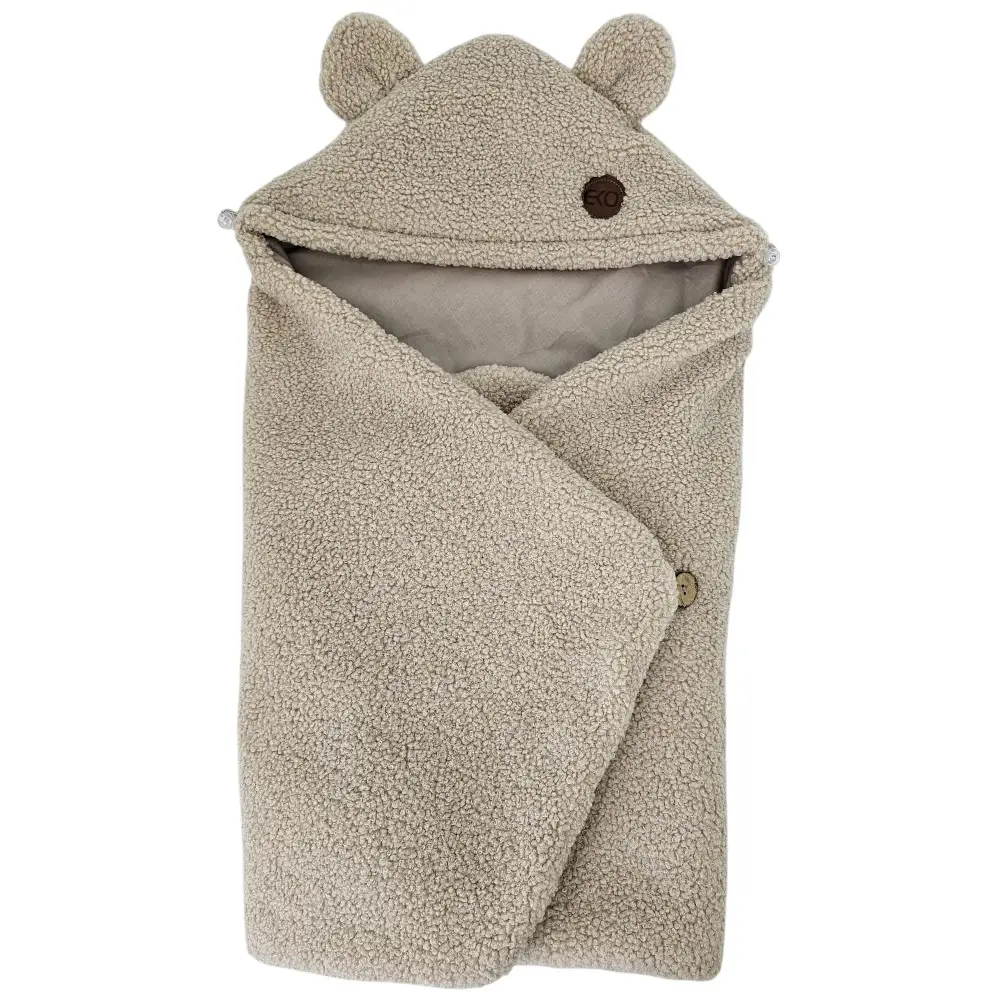 EKO Fusak do autosedacky bouclé s bavlnou Dark Beige 110x100cm