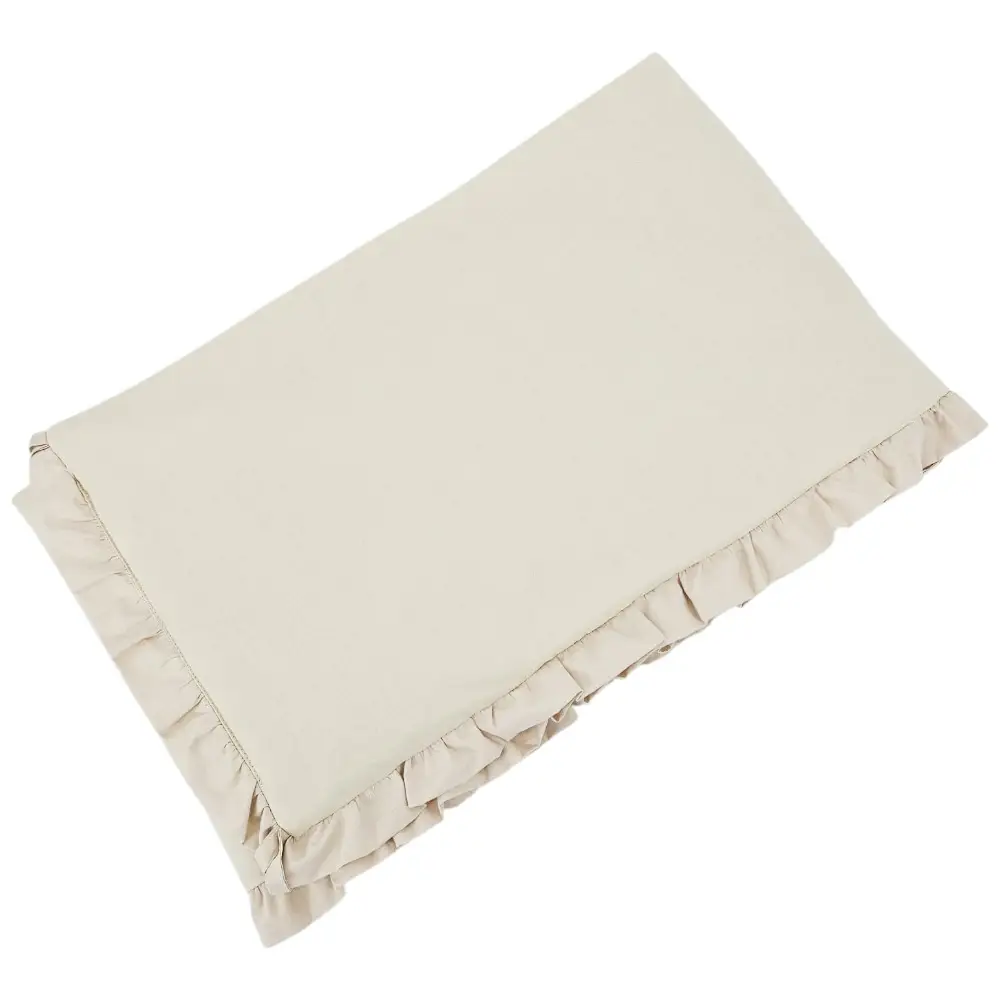 EKO Mantinel do postieľky bavlnený s volánikom Light Beige 180cm