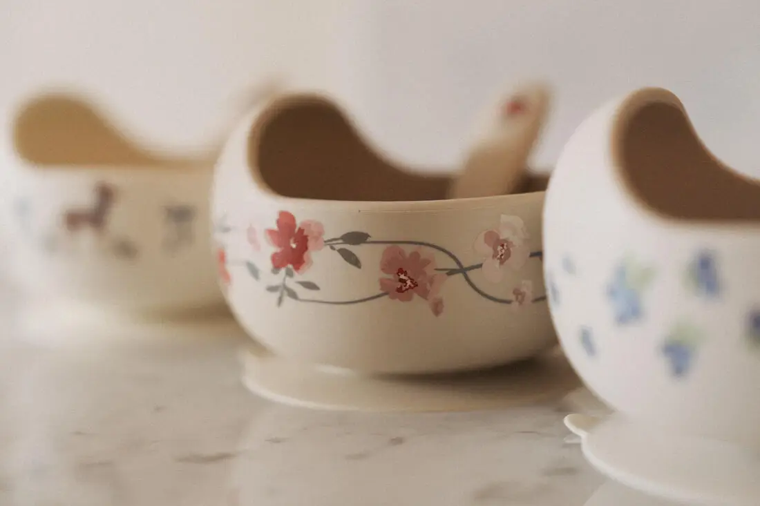 Elodie Details Silikónová miska s lyžičkou - Vintage Florals