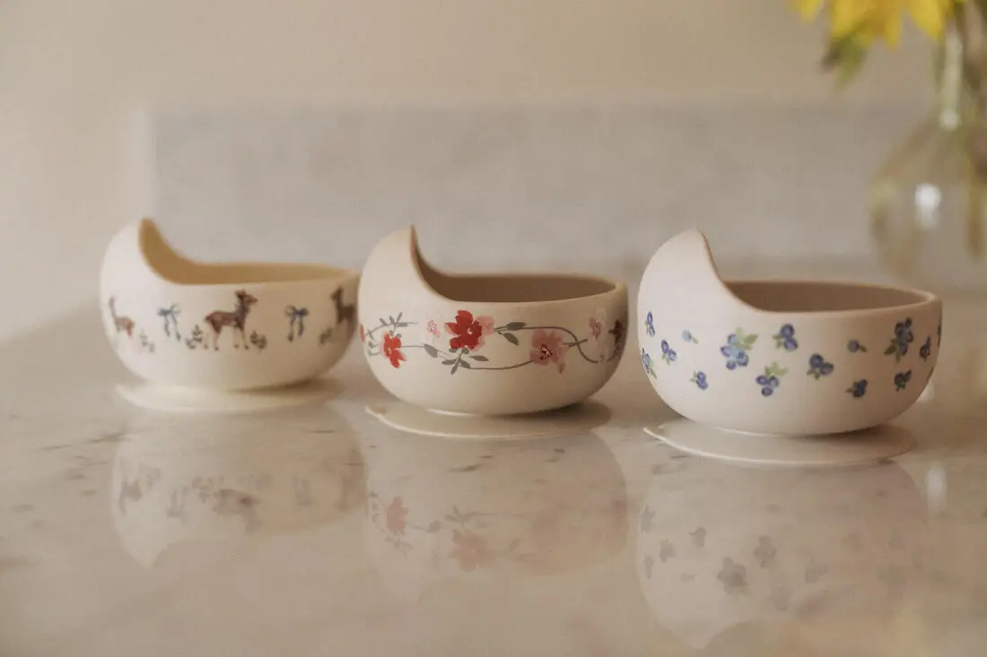 Elodie Details Silikónová miska s lyžičkou - Vintage Florals