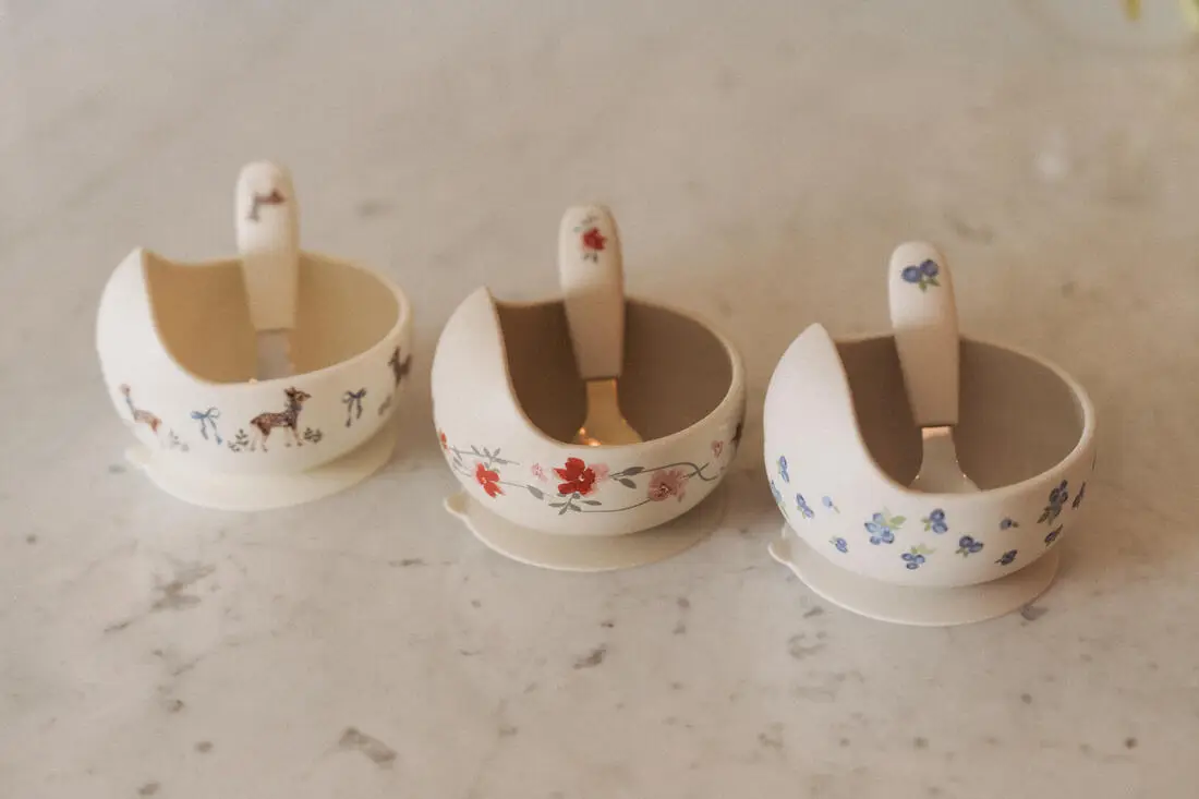 Elodie Details Silikónová miska s lyžičkou - Vintage Florals