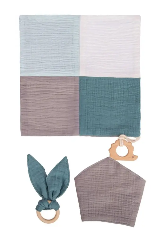 Mušelínový set Usínáček + kousátko + bryndák