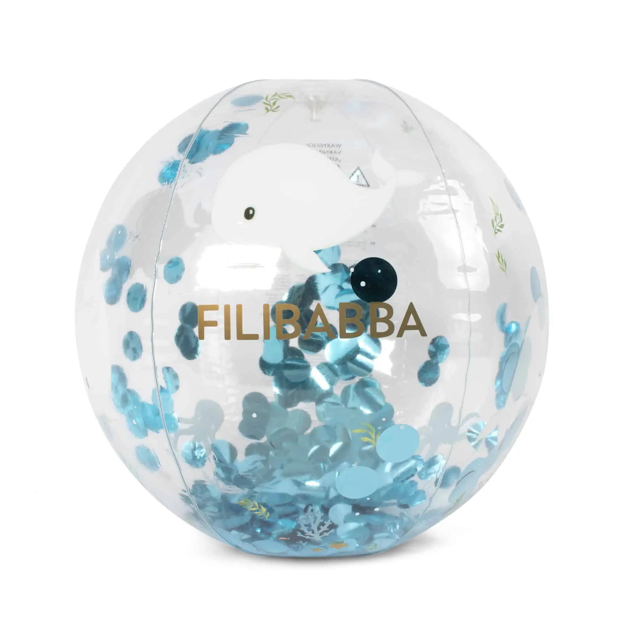FILIBABBA PLÁŽOVÁ LOPTA ALFIE - CHRISTIAN´S WHALE TALES CONFETTI
