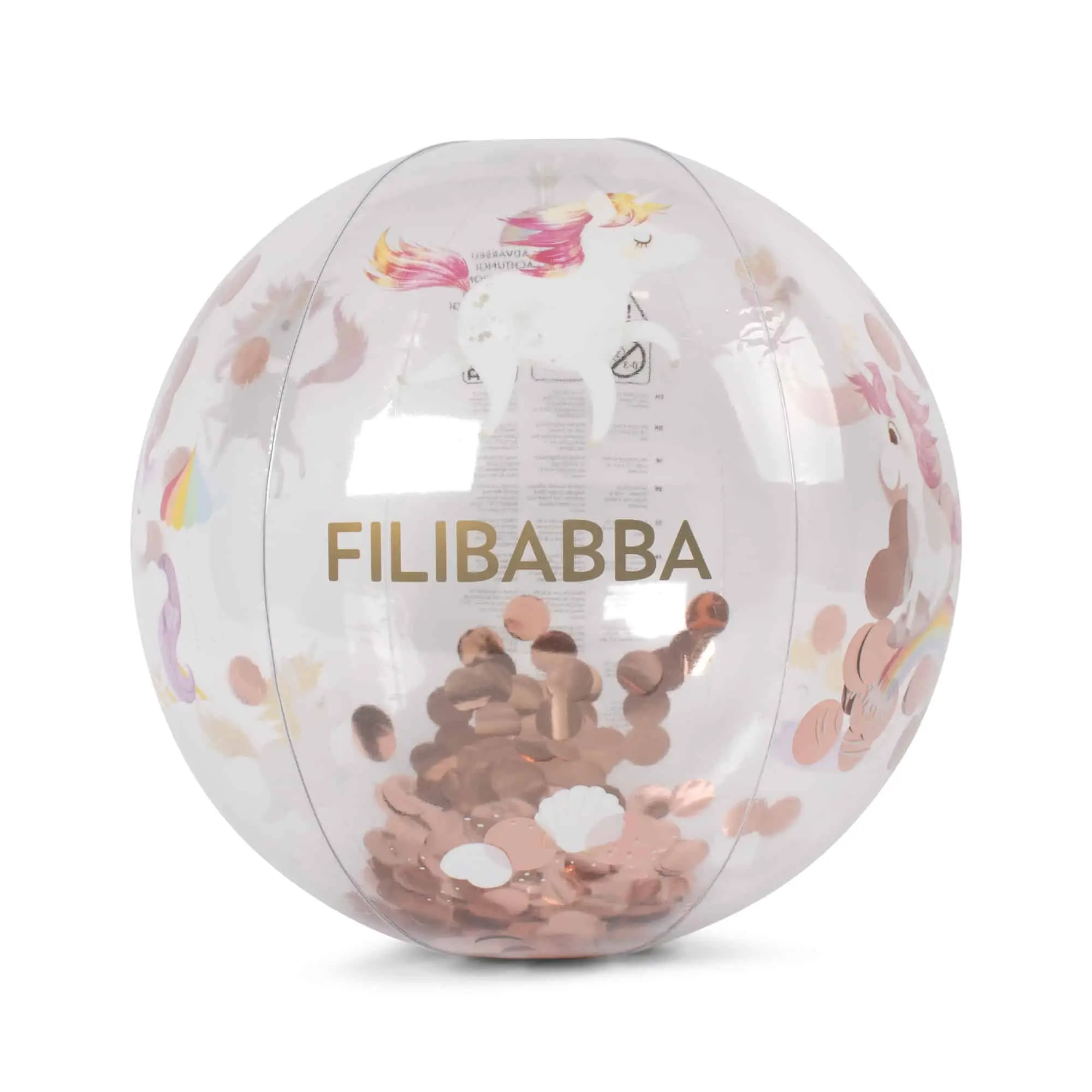FILIBABBA PLÁŽOVÁ LOPTA ALFIE  - UNICORN SHORES CONFETTI