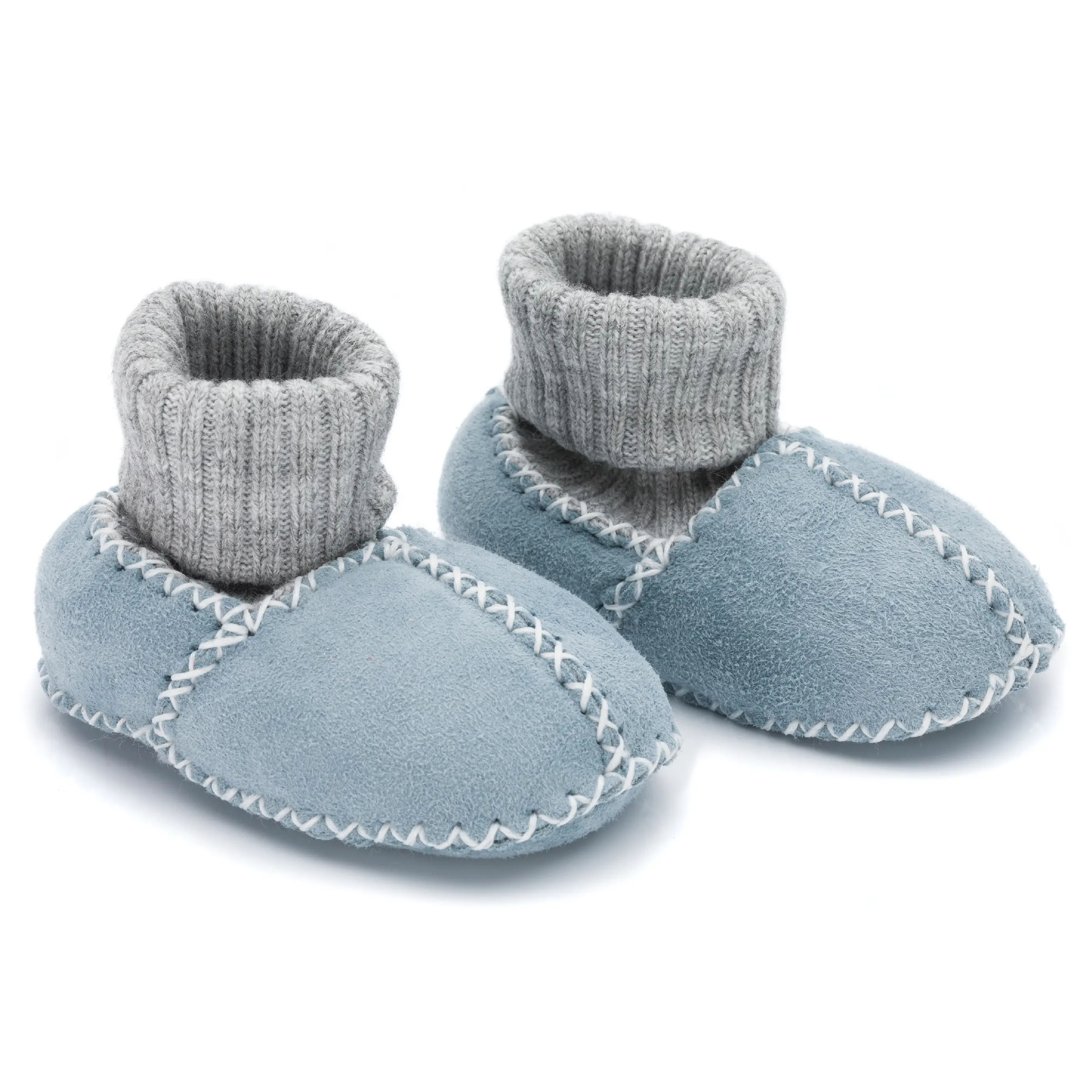 Fillikid Detské capačky z jahňacej kožušiny Ice blue vel. 21/22