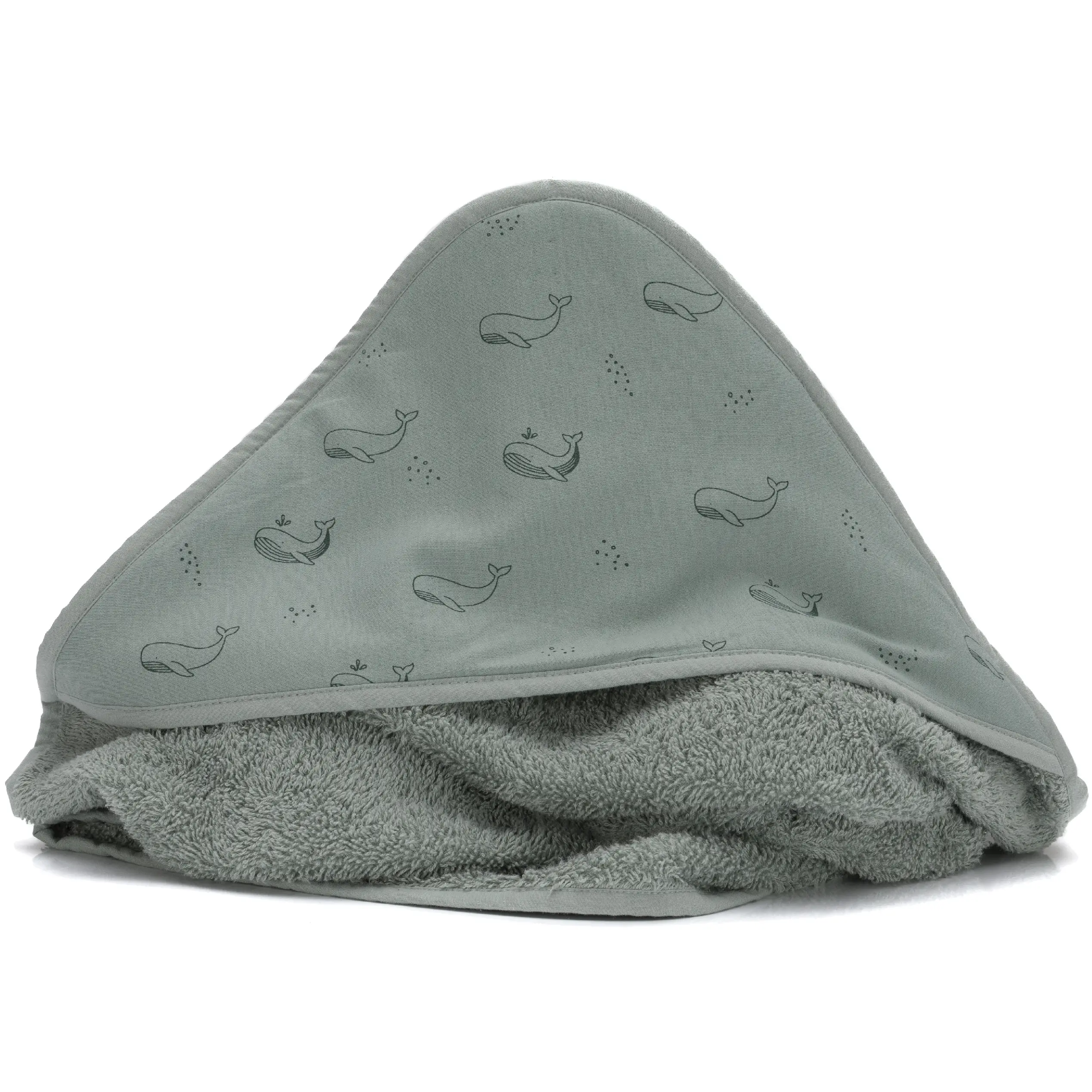 Fillikid Osuška s kapucňou whale green 75x75 cm