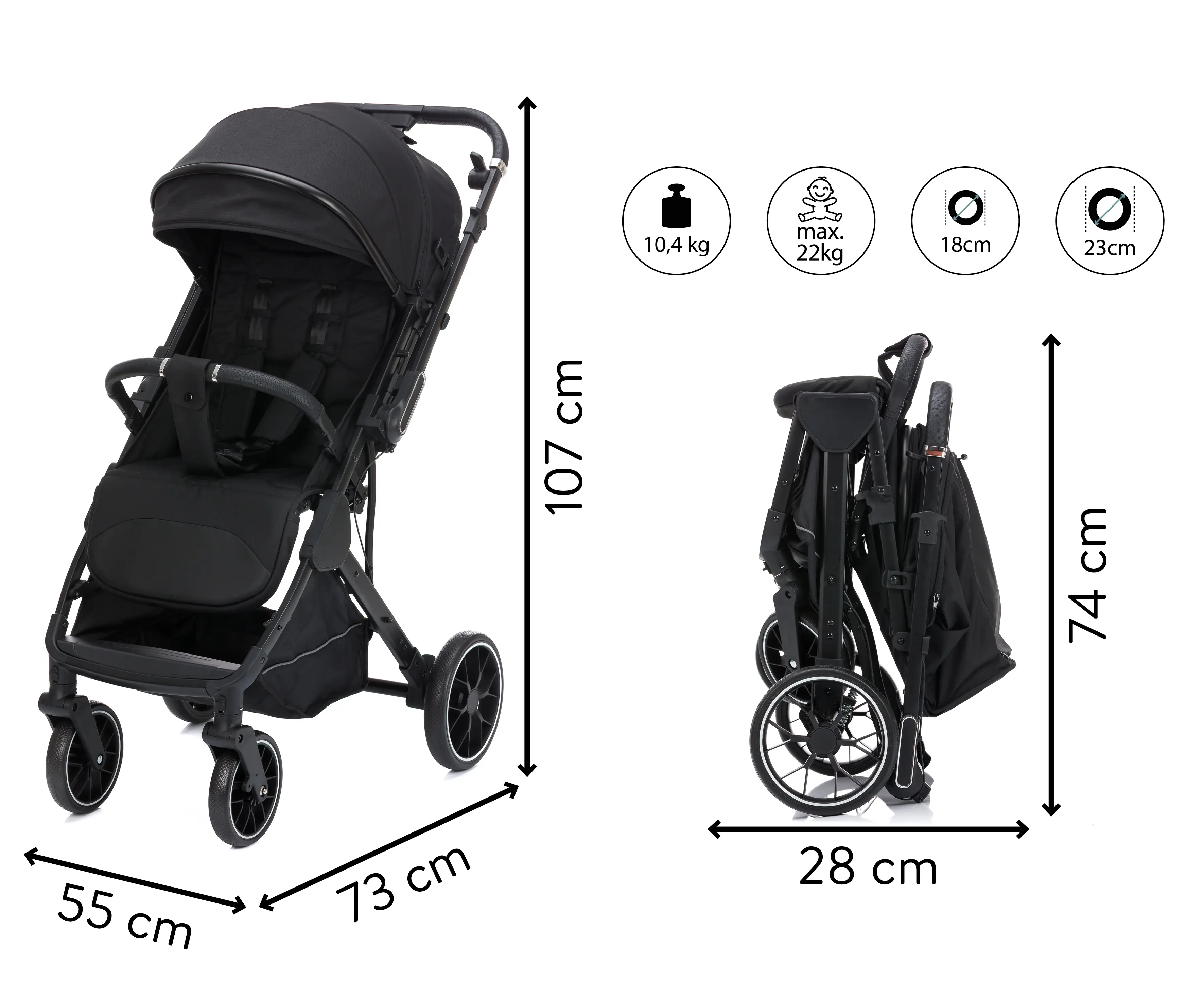 Fillikid Športový kočík Axis black