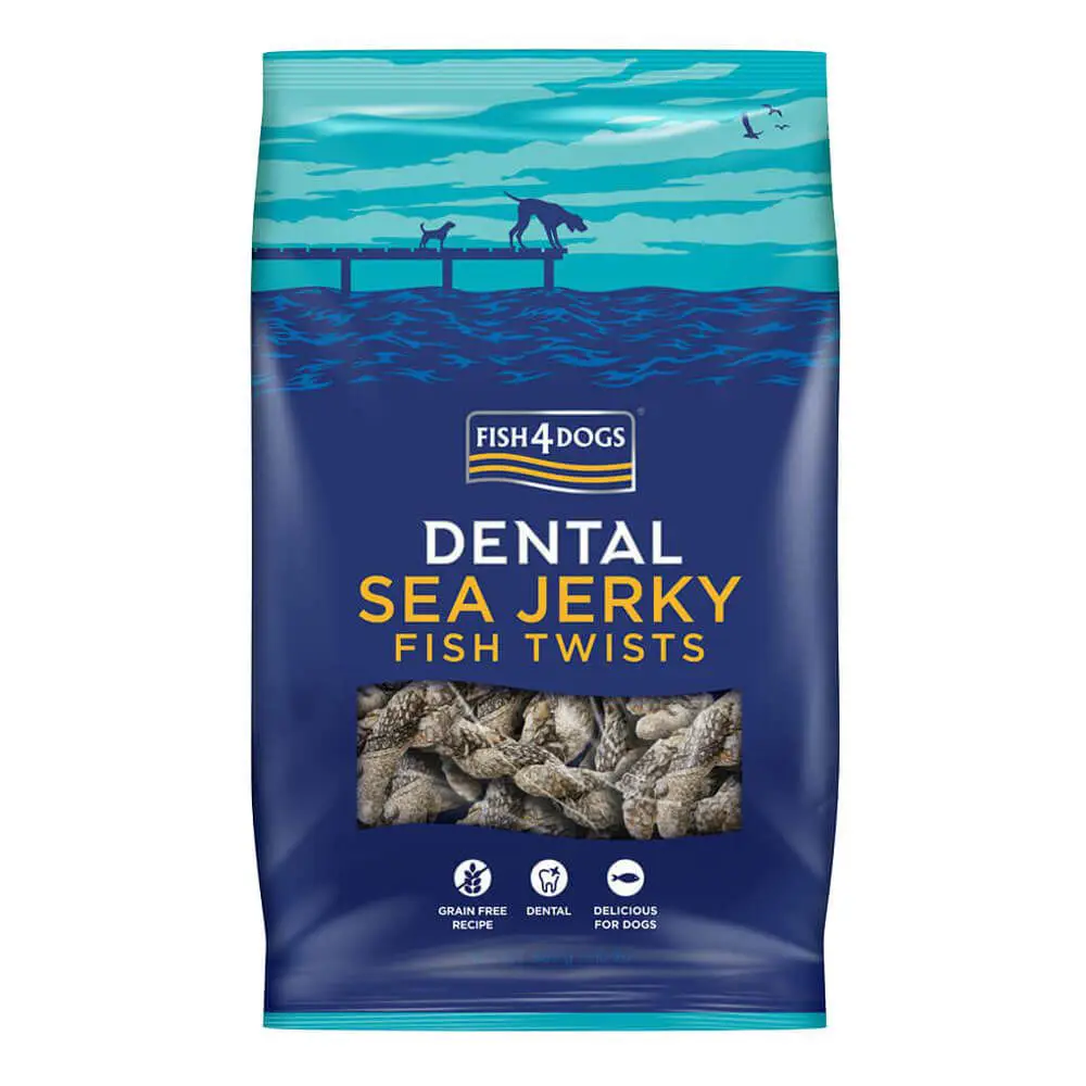 FISH4DOGS Maškrty pre psov DENTAK SEA morská ryba - závitky 500g