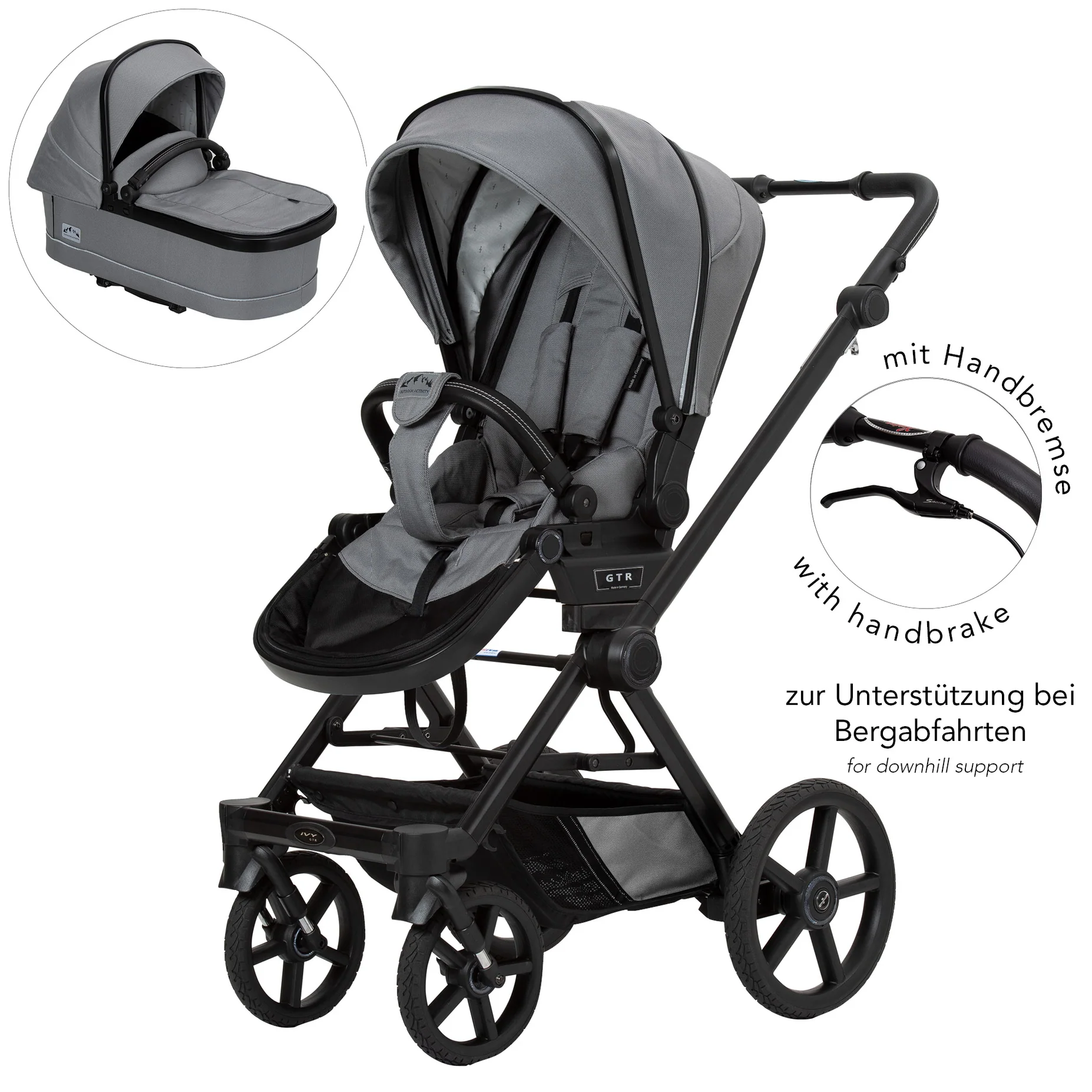Hartan IVY GTR Outdoor Kombinovaný kočík s ručnou brzdou 705 Graphit