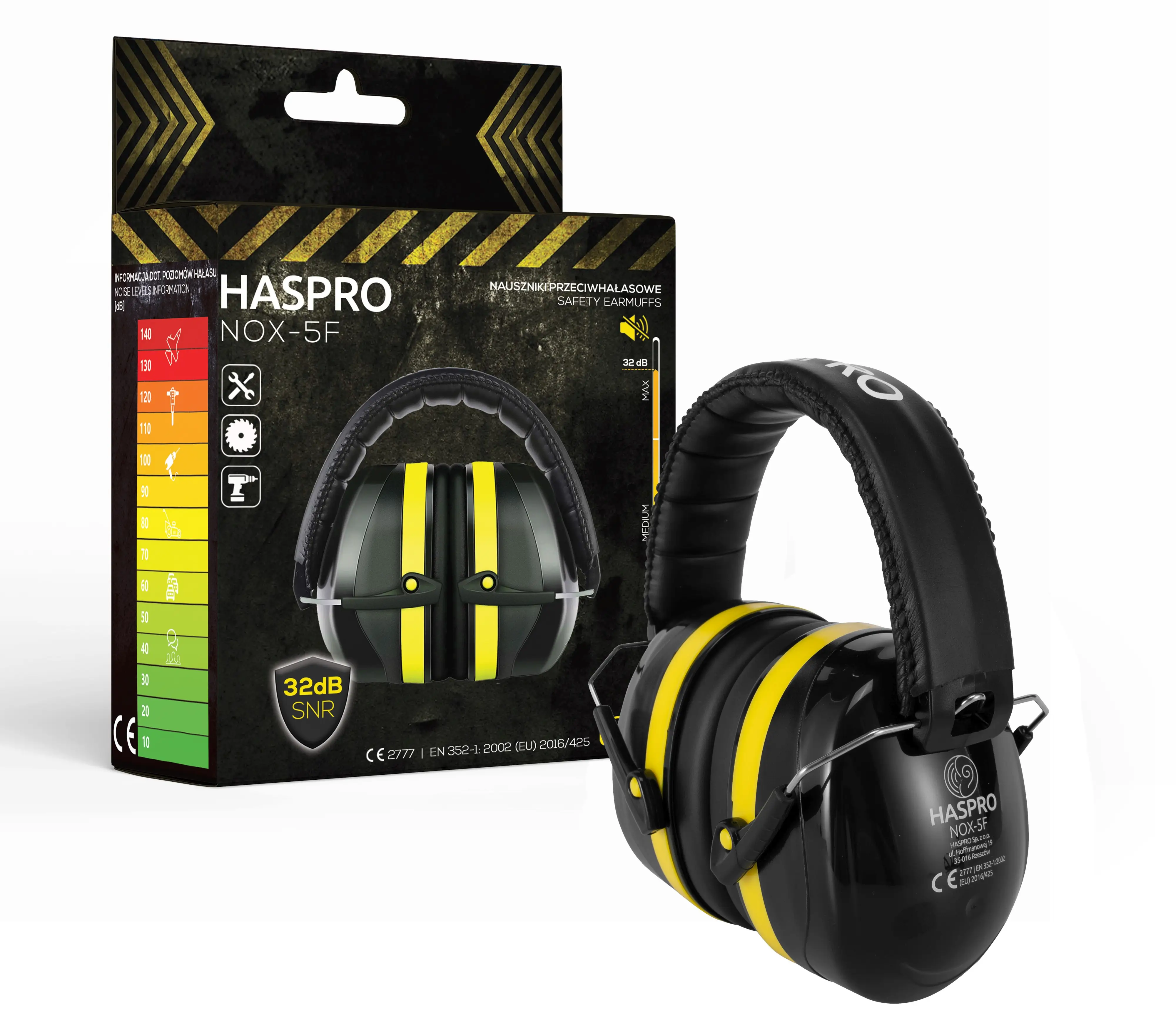 Haspro Chrániče sluchu NOX-5F, SNR 32dB, černá
