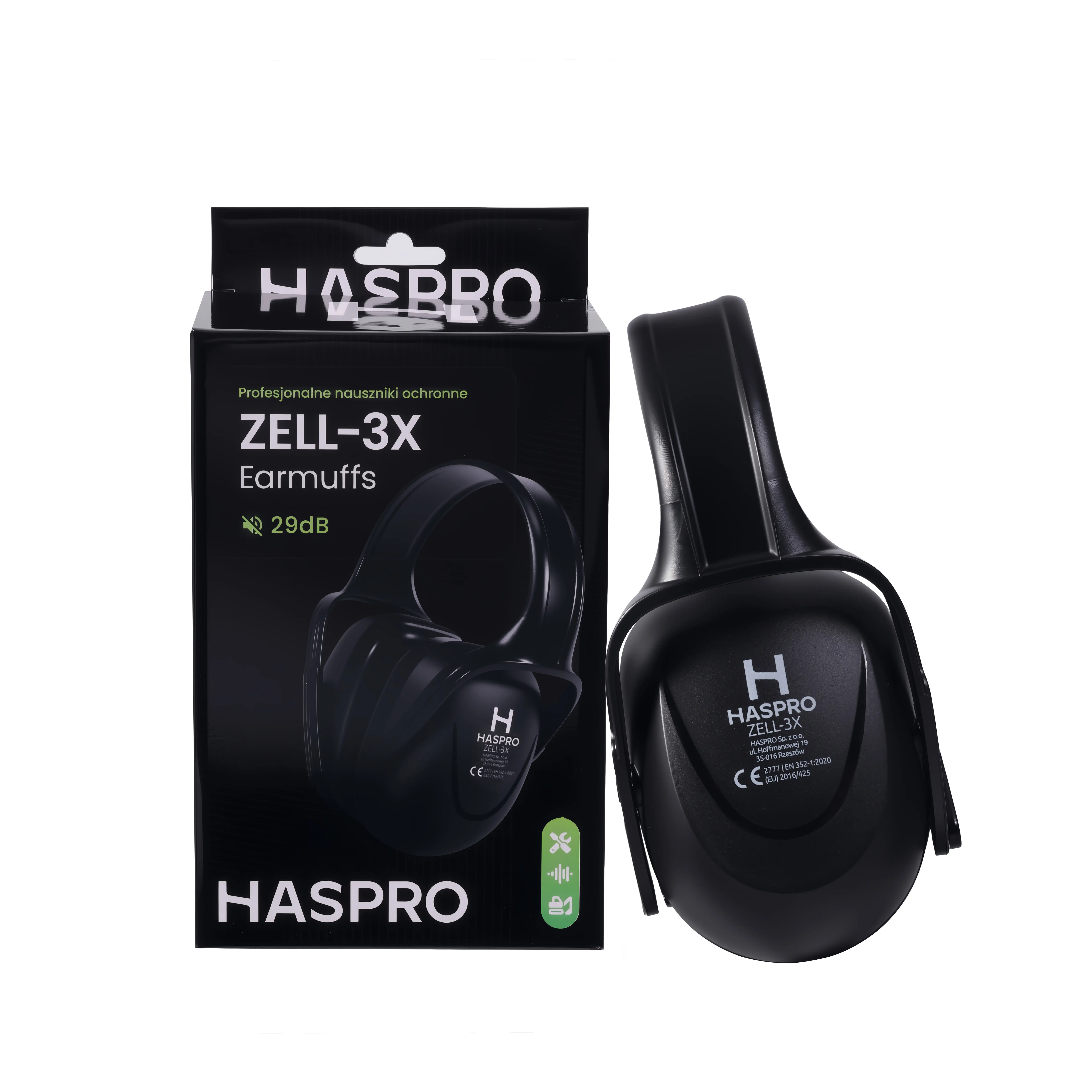 Haspro Chrániče sluchu ZELL-3X, SNR 29dB, černá