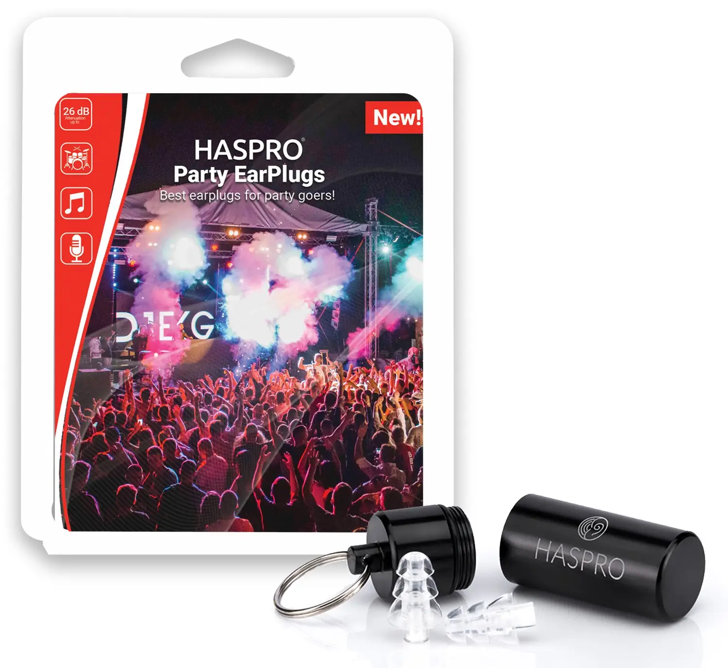 Haspro Party špunty do uší, silikonové, SNR:26dB, 1 pár / 2ks