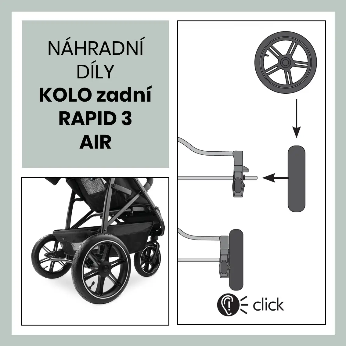 Hauck KOLO zadní Rapid 3 AIR