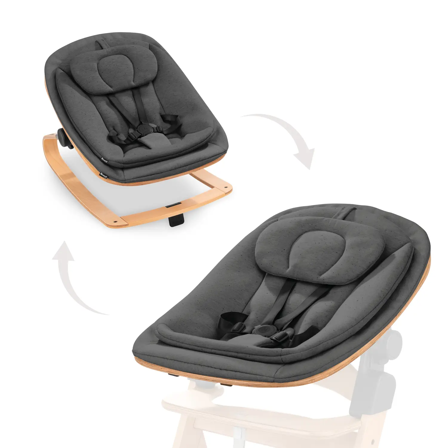 Hauck Křesílko Bouncer Eco 3v1 na židličky Alpha+/Beta+ Deep Grey