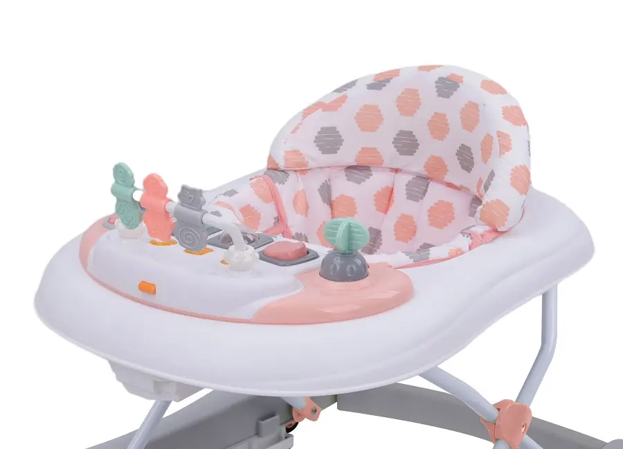Inglesina Babydan Baby Walker skladacie detské chodítko, s hracím pultíkom, ružové