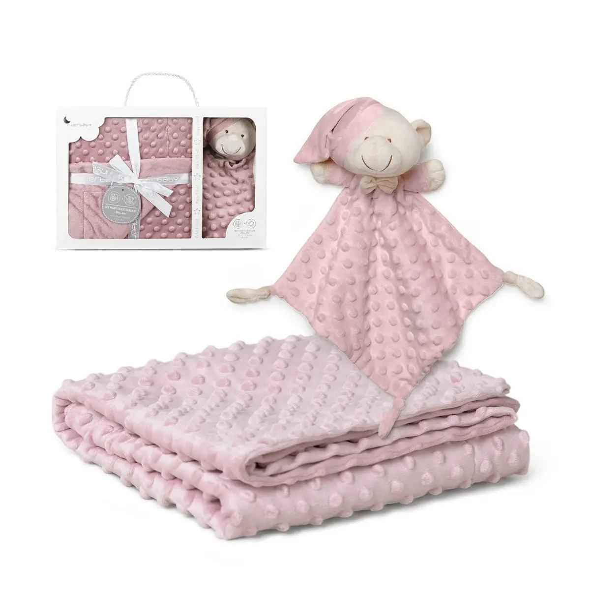 INTERBABY | DEKA MĚKKÁ KULIČKY + PŘÍTULKA - STARORŮŽOVÁ