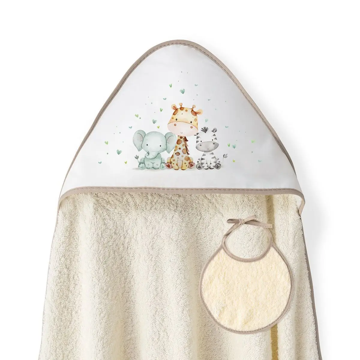 INTERBABY Osuška froté SAFARI KAMARÁTI – krémová