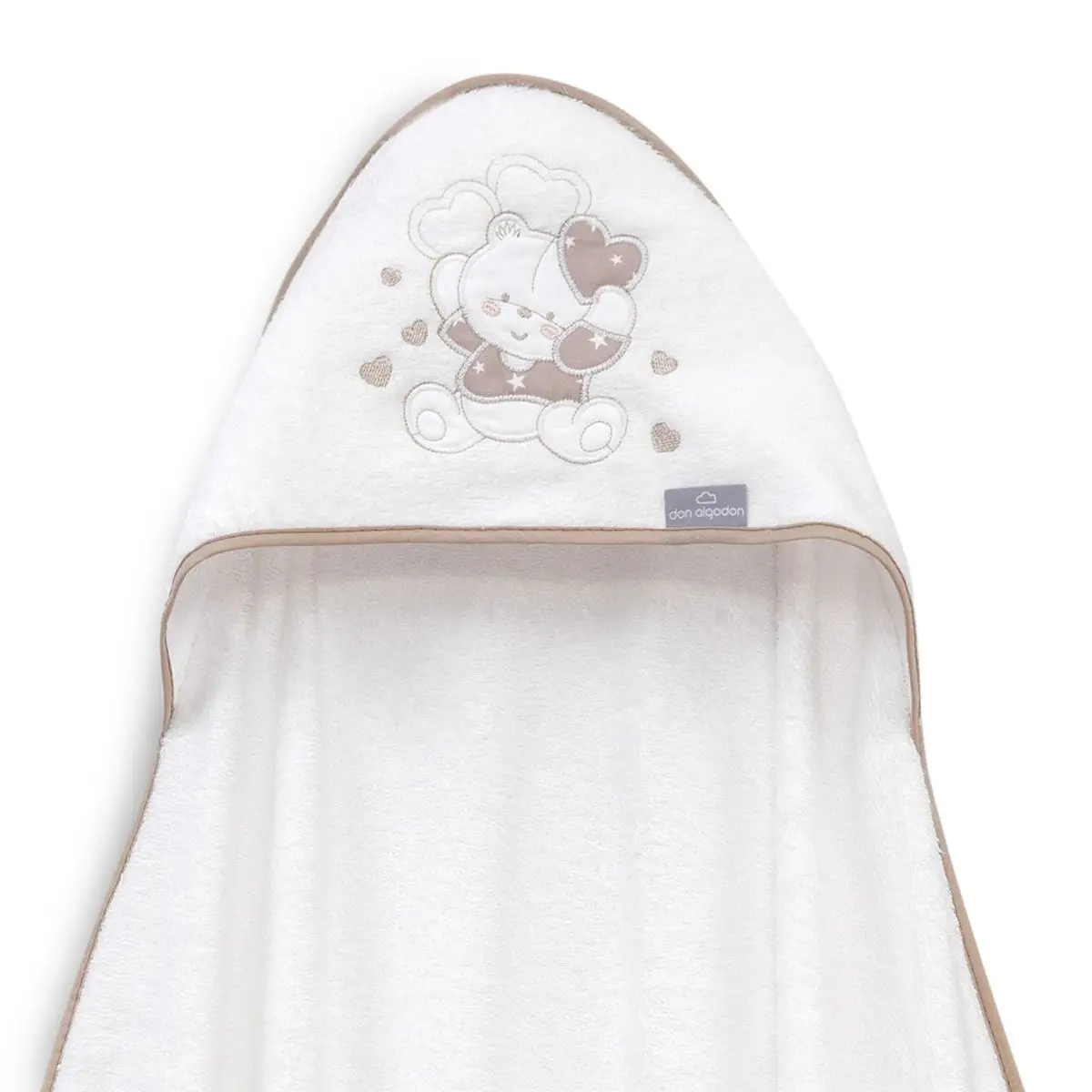 INTERBABY | Osuška MEDVÍDEK SE SRDÍČKY - BÍLO-KRÉMOVÁ