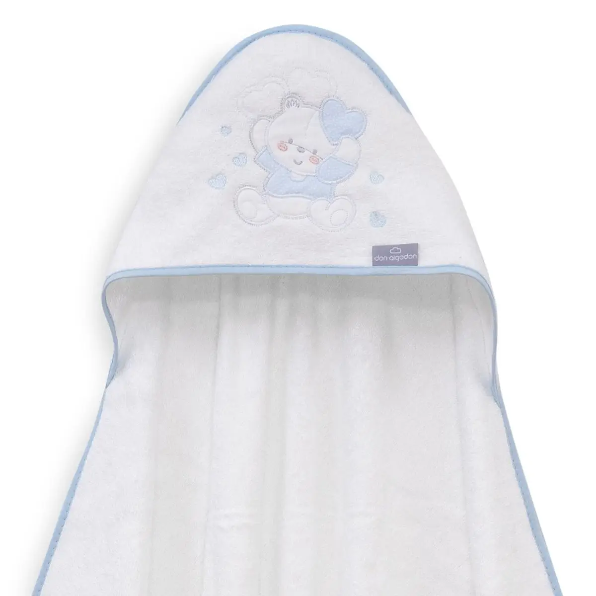 INTERBABY | Osuška MEDVÍDEK SE SRDÍČKY - BÍLO-MODRÁ