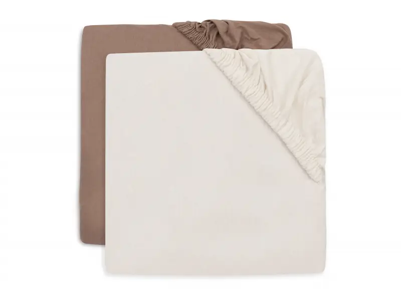 Jollein Napínacia plachta 120x60 cm 2 ks Milky Coffee/Ivory