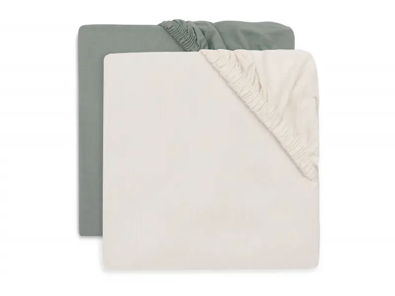 Jollein Napínacia plachta 120x60 cm 2 ks Sea Green/Ivory