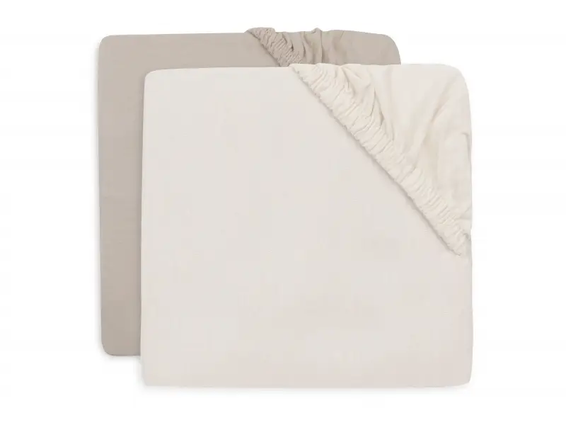 Jollein Napínacia plachta 140/150 x 70/75 cm 2 ks Oatmeal/Sand