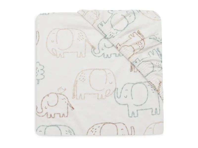 Jollein Napínacia plachta 40/50 x 80/90 cm Elephant Tales