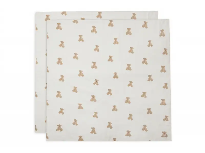 Jollein Pleny zavinovací 2ks 115x115 cm Teddy Bear