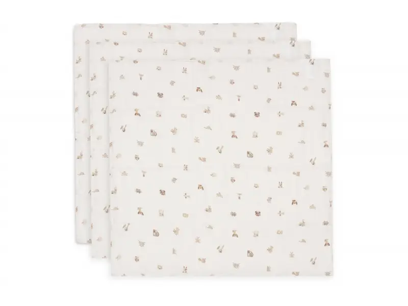 Jollein Plienky 3 ks 70x70 cm Animal Friends