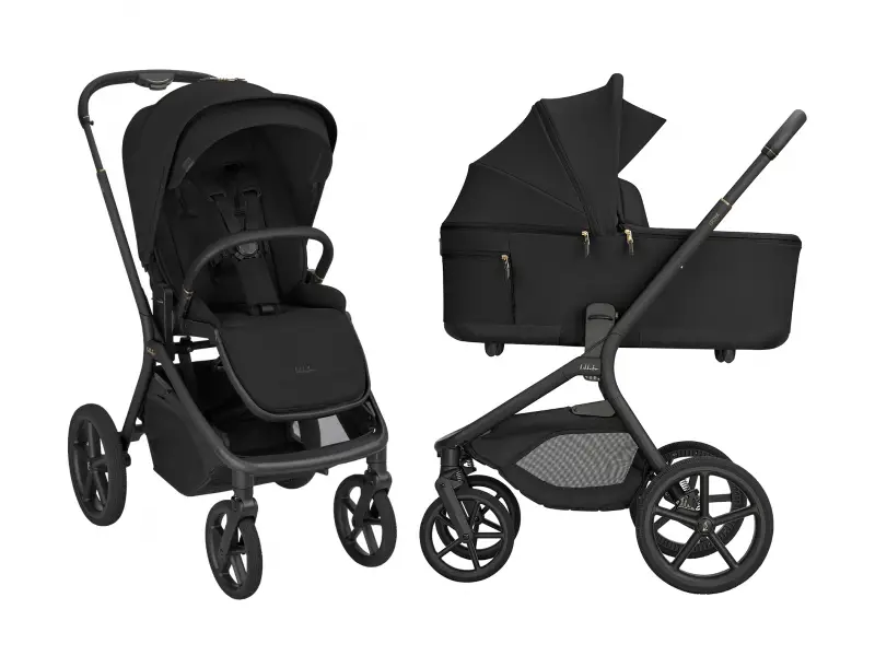 KikkaBoo Kočík 2v1 Goya Platinum Black