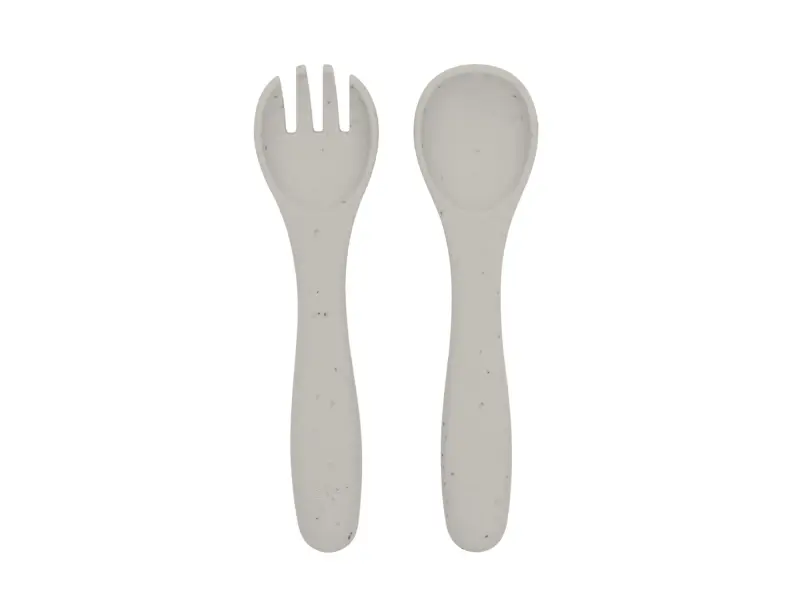KikkaBoo Príbor 2-dielny Platinum Silicone Sand