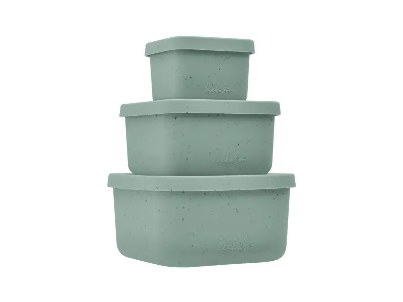 KikkaBoo Sada boxov na desiatu 3 ks Platinum Silicone Sage