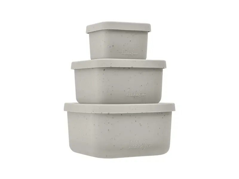 KikkaBoo Sada boxov na desiatu 3 ks Platinum Silicone Sand