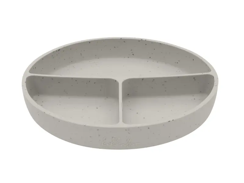KikkaBoo Delený tanier s prísavkou Platinum Silicone Sand