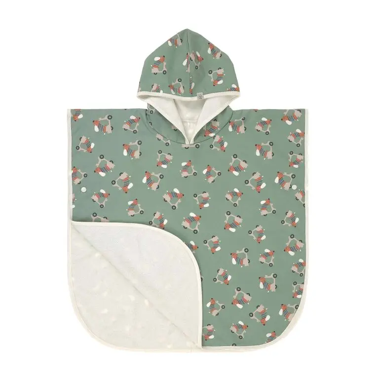 LÄSSIG Plážové pončo scooter/dog green