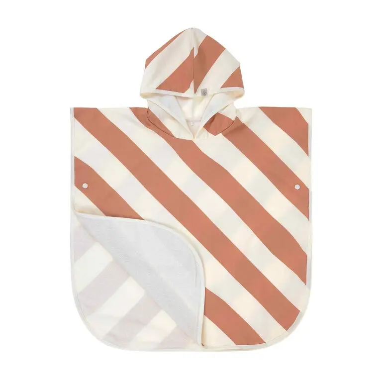 LÄSSIG Plážové pončo stripes clay/sea salt