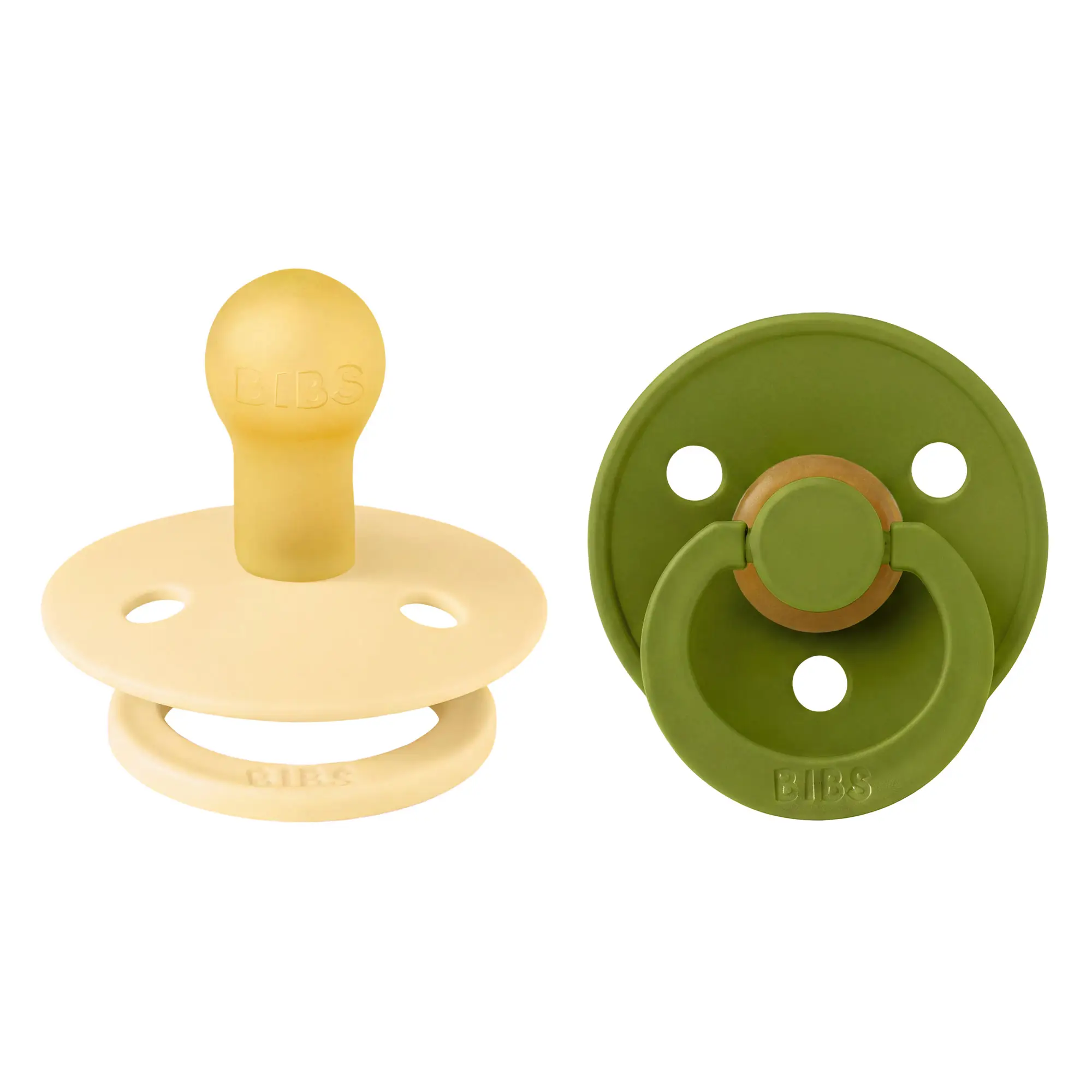 BIBS Colour cumlíky z prírodného kaučuku 2ks - veľkosť 1 pale-butter-wasabi