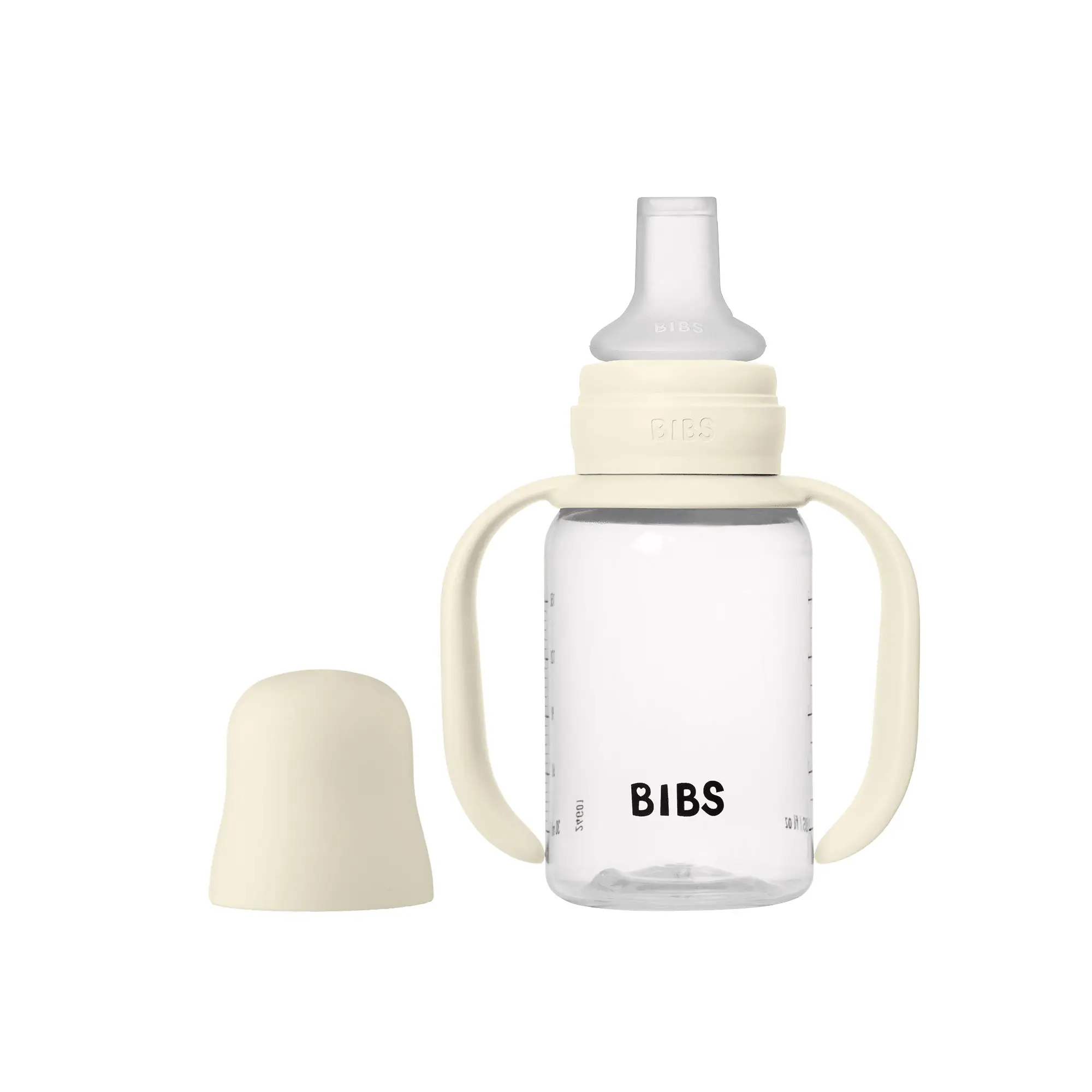 BIBS detská fľaša so silikónovým náustkom 150 ml ivory