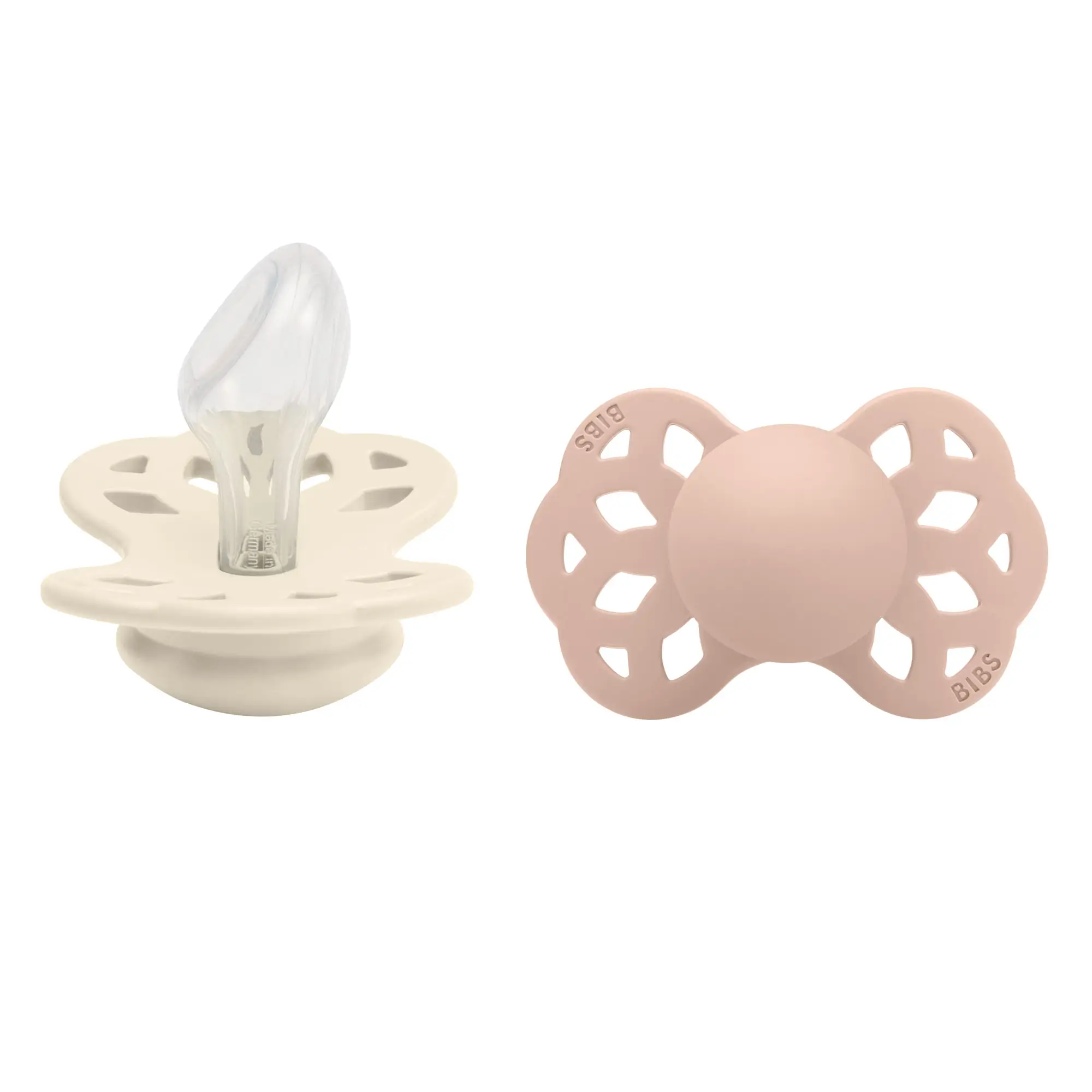 BIBS Infinity anatomické cumlíky zo silikónu 2ks - veľkosť 2 ivory-blush