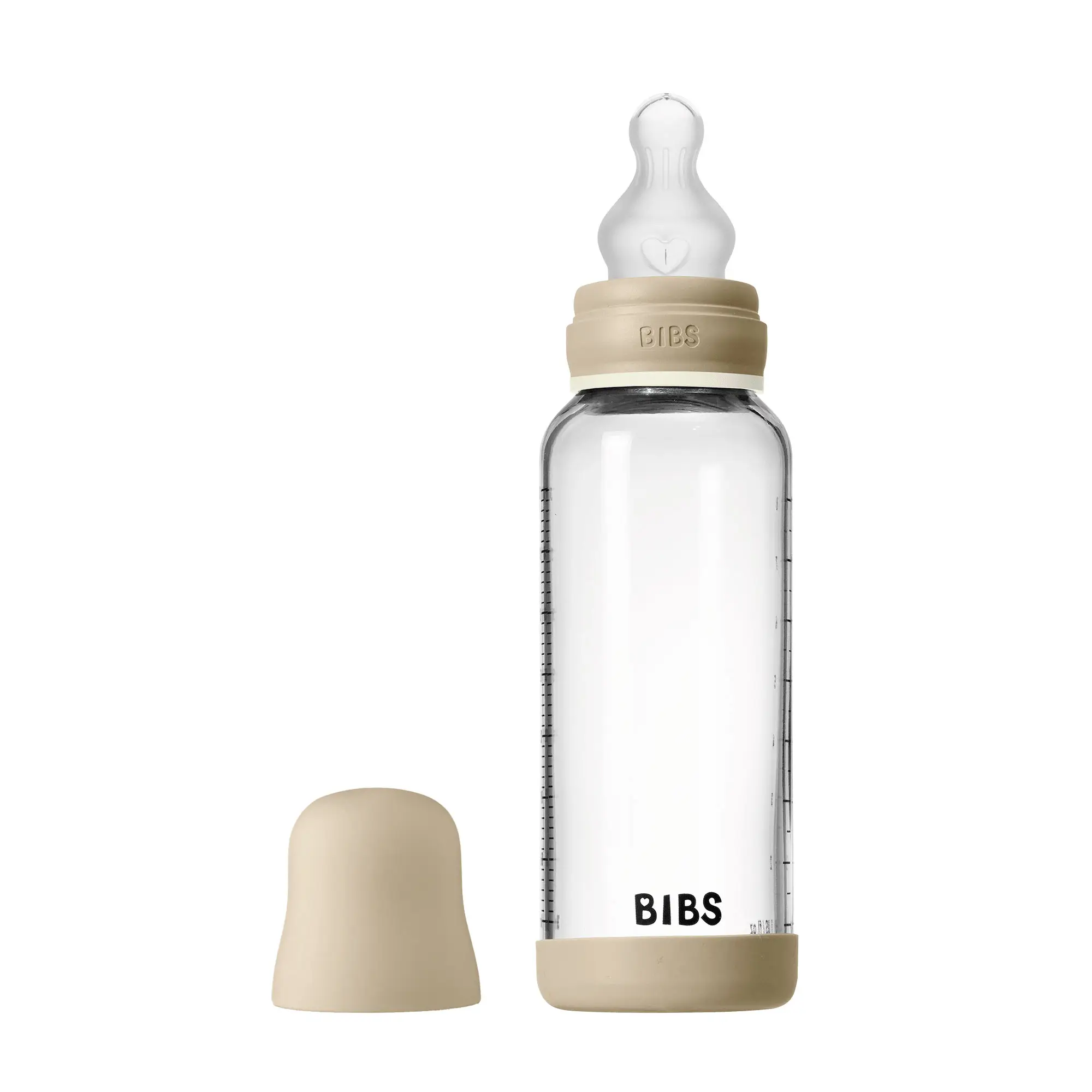BIBS nočná antikoliková sklenená fľaša so silikónovým cumlíkom 240ml vanilla
