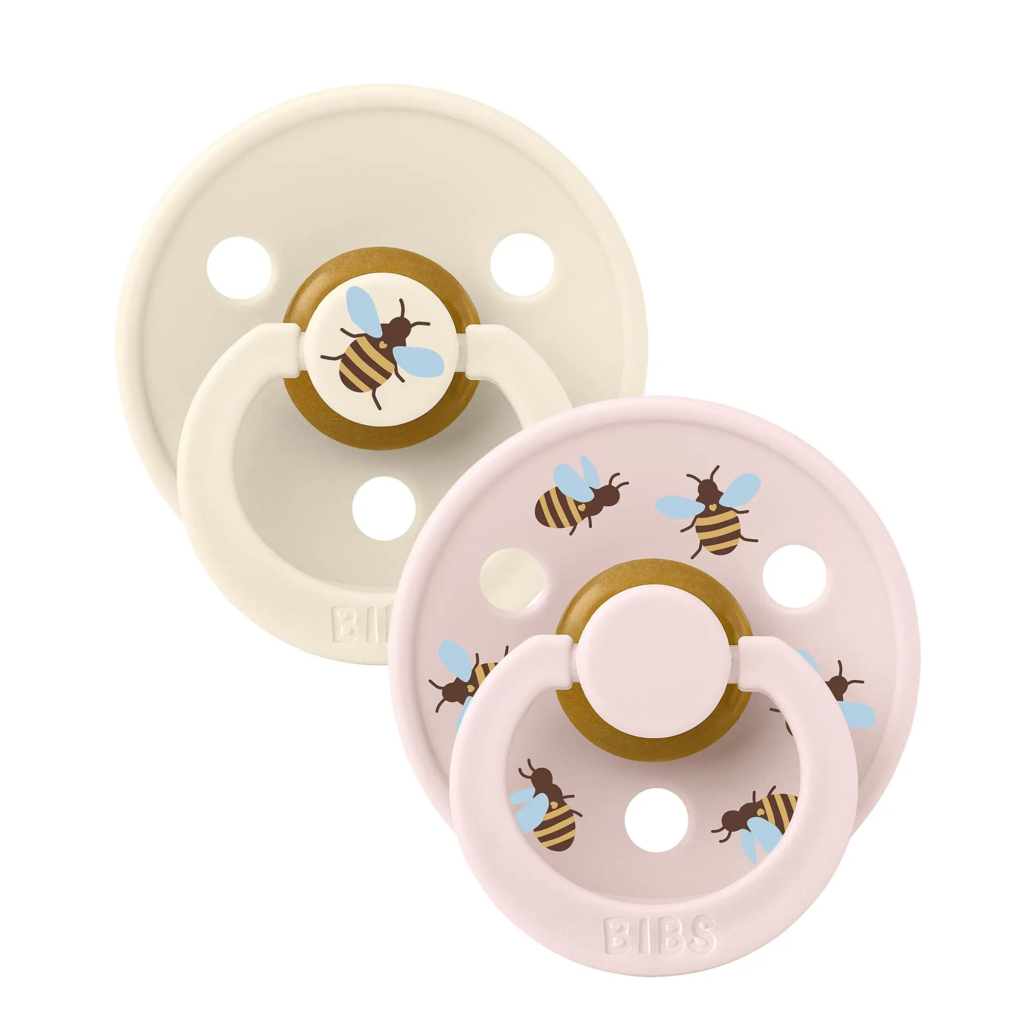 BIBS STUDIO Colour Bumblebee cumlíky z prírodného kaučuku 2ks – veľkosť 1 ivory-mix